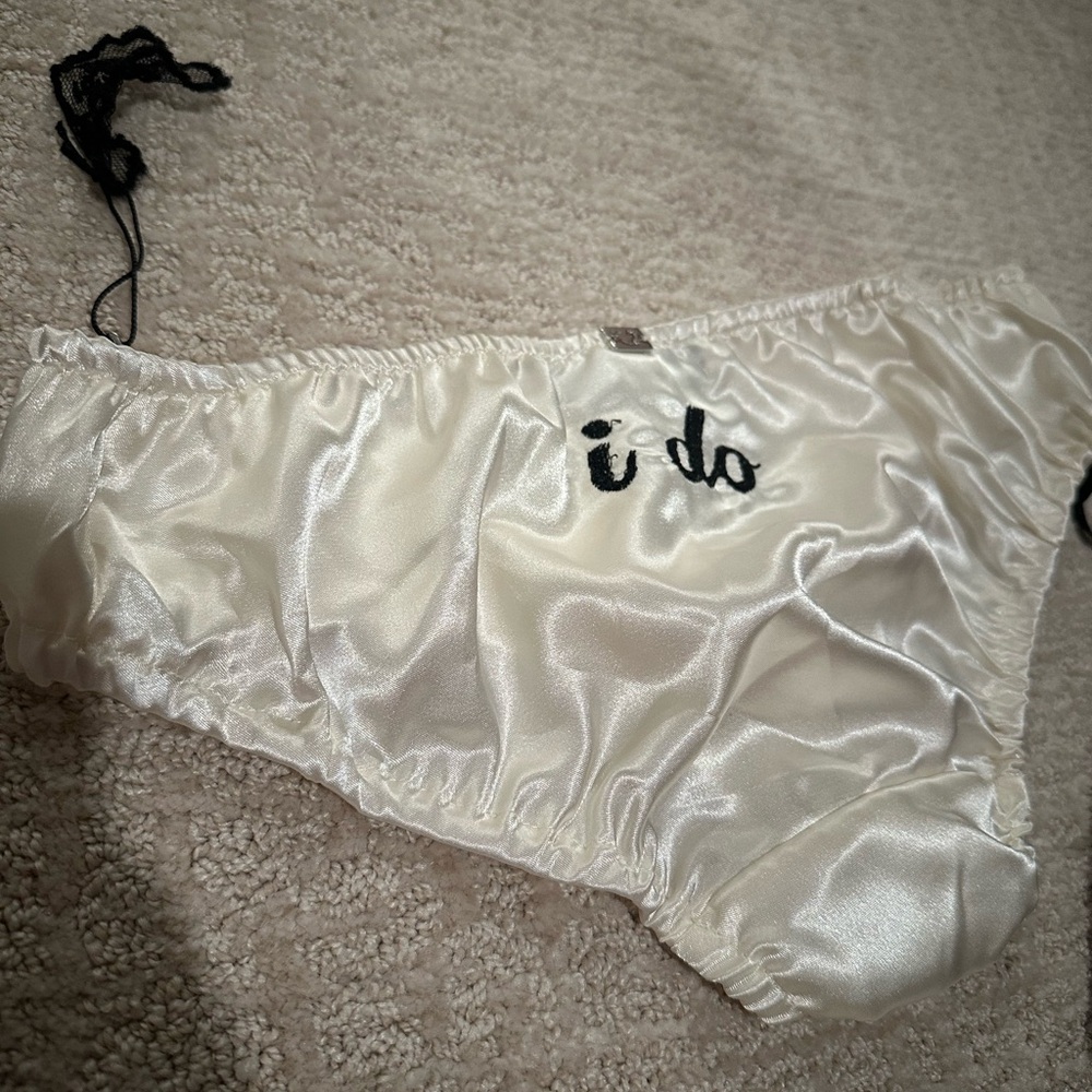 “I Do” For Love & Lemons Skivvies Satin Panties - Small